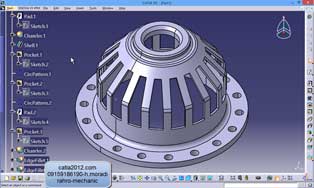 فیلم اموزش طراحی مدل یک گنبد دیسکی توری شکل با نرم افزار کتیا catia